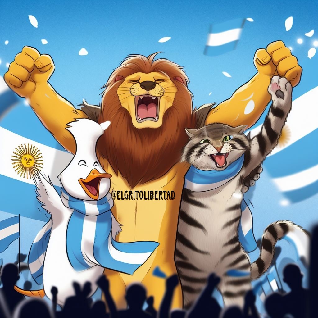 Viva la LIBERTAD CARAJO. 🦁 <a href="/JMilei/">Javier Milei</a> 🦆 <a href="/PatoBullrich/">Patricia Bullrich</a> y 🐱 <a href="/mauriciomacri/">Mauricio Macri</a>.

#elecciones2023