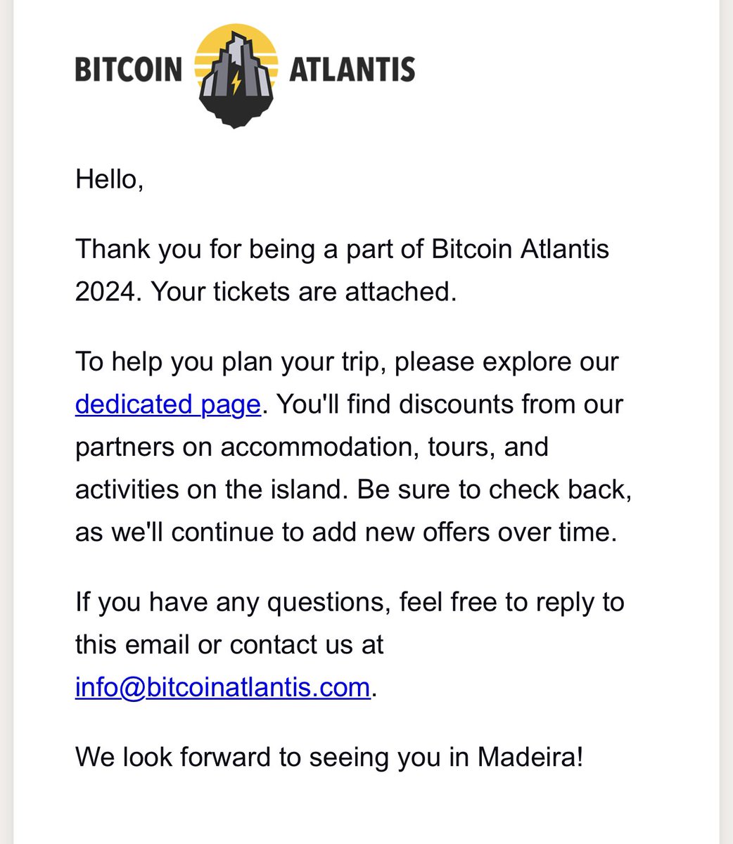 We will officially be at @BitcoinAtlantis , flying from Cyprus.
Who else is joining??