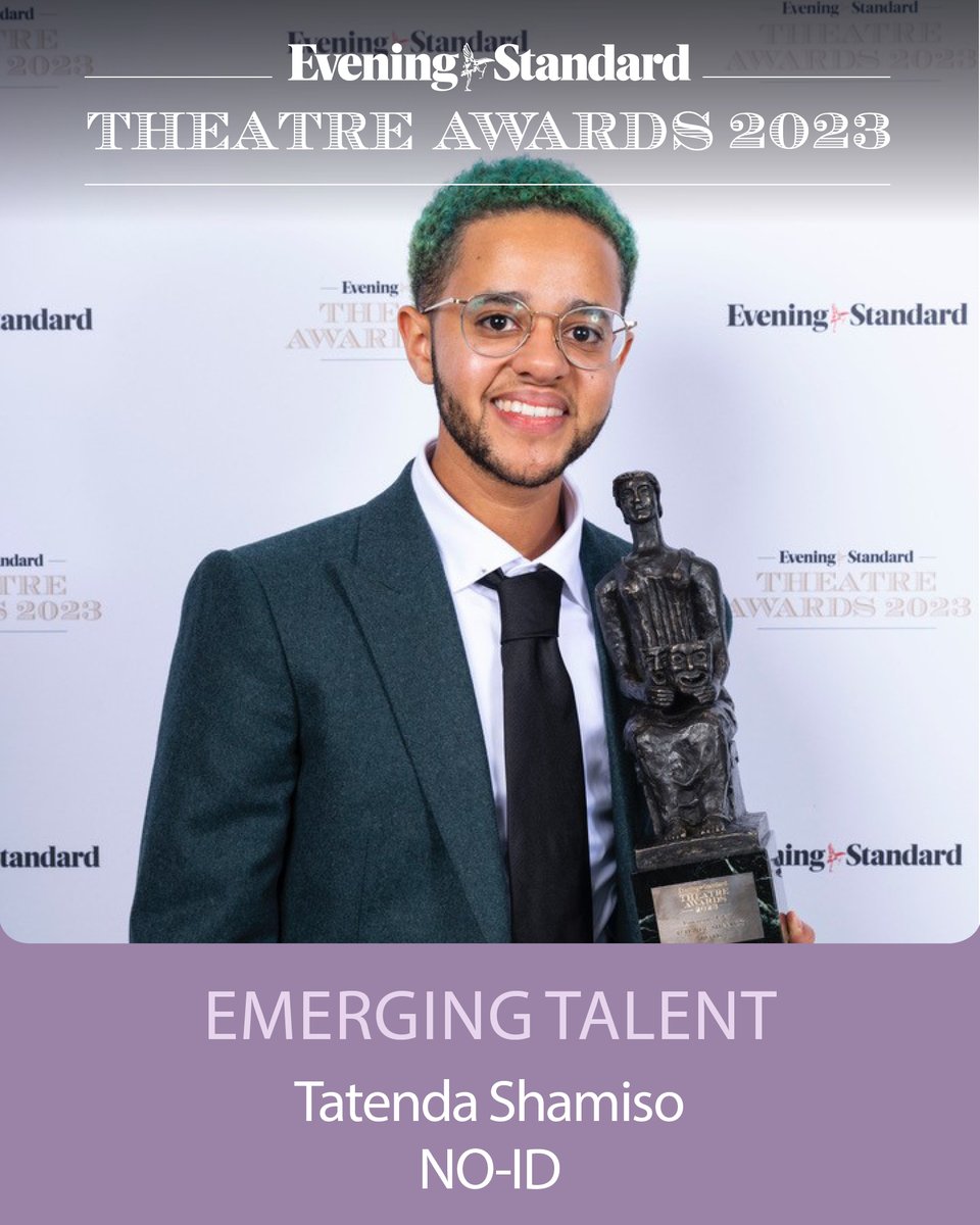 ESCulture's tweet photo. Congratulations to @TatendaShamiso for winning the Emerging Talent Award in NO-ID, Royal Court. 
Catch his full interview here
https://t.co/qRb2XZqGzO
#eveningstandardtheatreawards2023 https://t.co/cqMh8Rh03J