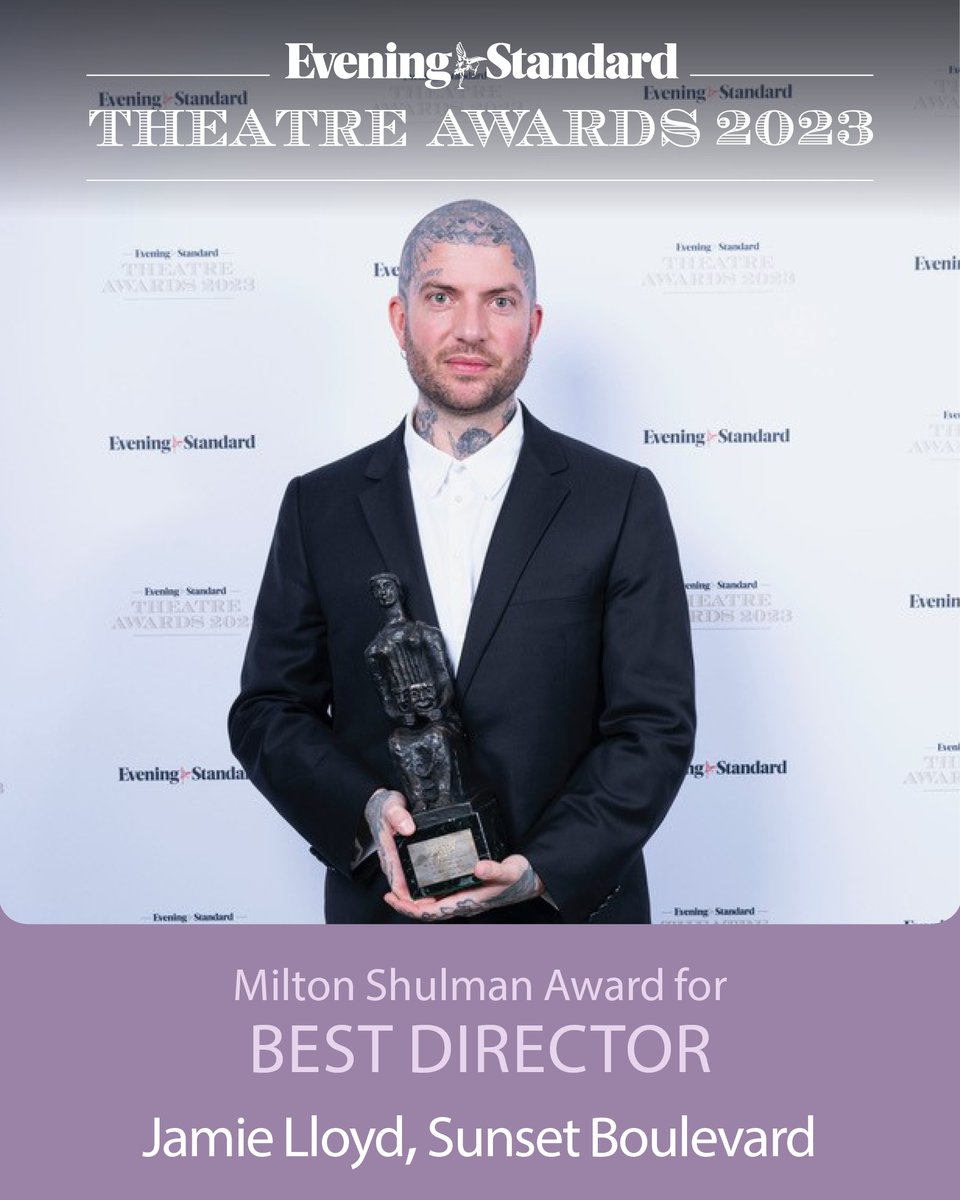 Congratulations to Jamie Lloyd for winning the Milton Shulman Award for Best Director in Sunset Boulevard, Savoy Theatre. Watch his full interview here youtu.be/_f6dIzv45eQ 

#jamielloyddirector #SunsetBoulevardplay
#eveningstandardtheatreawards2023