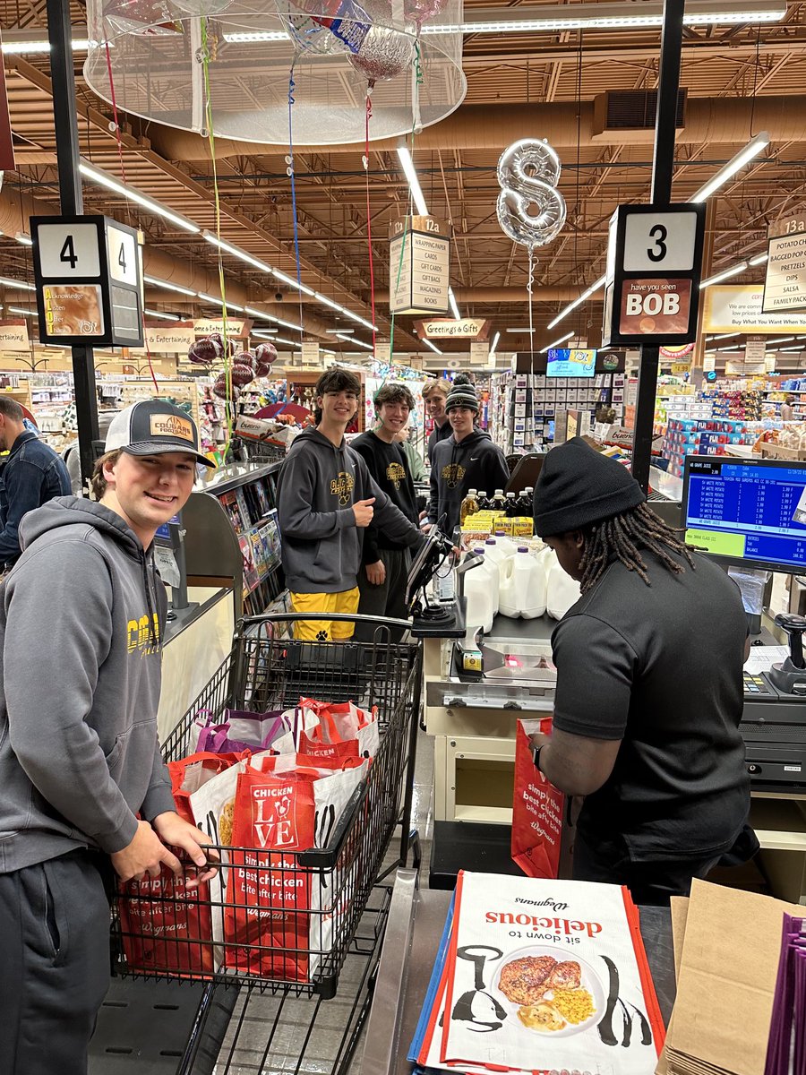 Proud of these guys, our team and our families for shopping and providing meals to seven families this Thanksgiving.  #thanksgiving