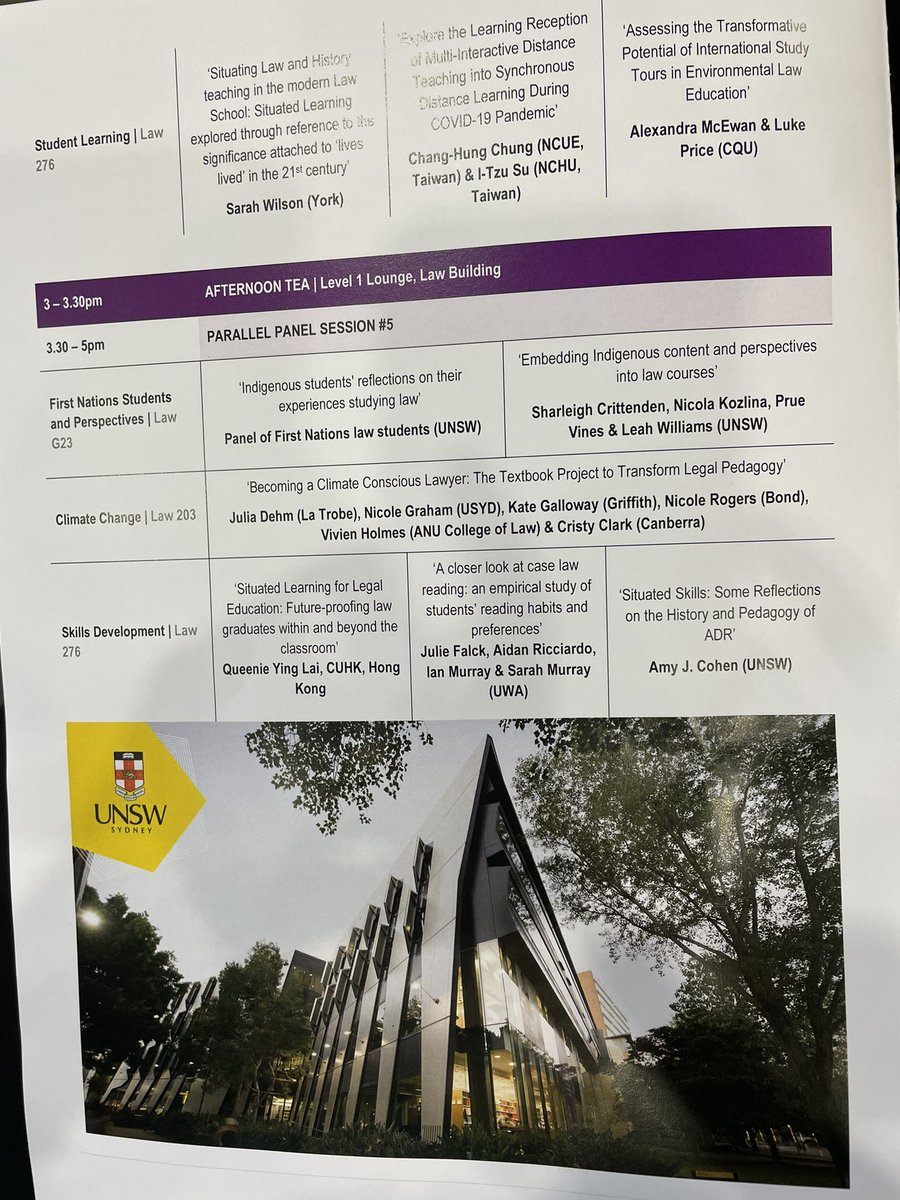 Sally Kift (@kiftsally) on Twitter photo #Excited
<a href="/UNSWLaw/">UNSW Law & Justice</a> Legal Ed Research Conference
Opened by Alex Steel @unswpvcese
Great program - who’s who of Aust #LegalEd
Talking
-#ClimateChange
-First Nations Recognition
-#GenAi
2️⃣precious days
<a href="/UNSWAllensHub/">UNSW Allens Hub for technology, law and innovation</a>
<a href="/UNSW/">UNSW</a> #Excited
<a href="/UNSWLaw/">UNSW Law & Justice</a> Legal Ed Research Conference
Opened by Alex Steel @unswpvcese
Great program - who’s who of Aust #LegalEd
Talking
-#ClimateChange
-First Nations Recognition
-#GenAi
2️⃣precious days
<a href="/UNSWAllensHub/">UNSW Allens Hub for technology, law and innovation</a>
<a href="/UNSW/">UNSW</a>