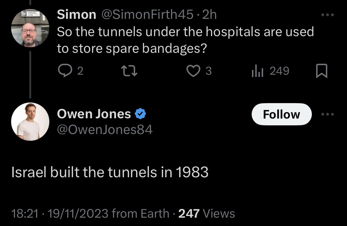 Owen Jones is getting his excuses in early for the tunnel news