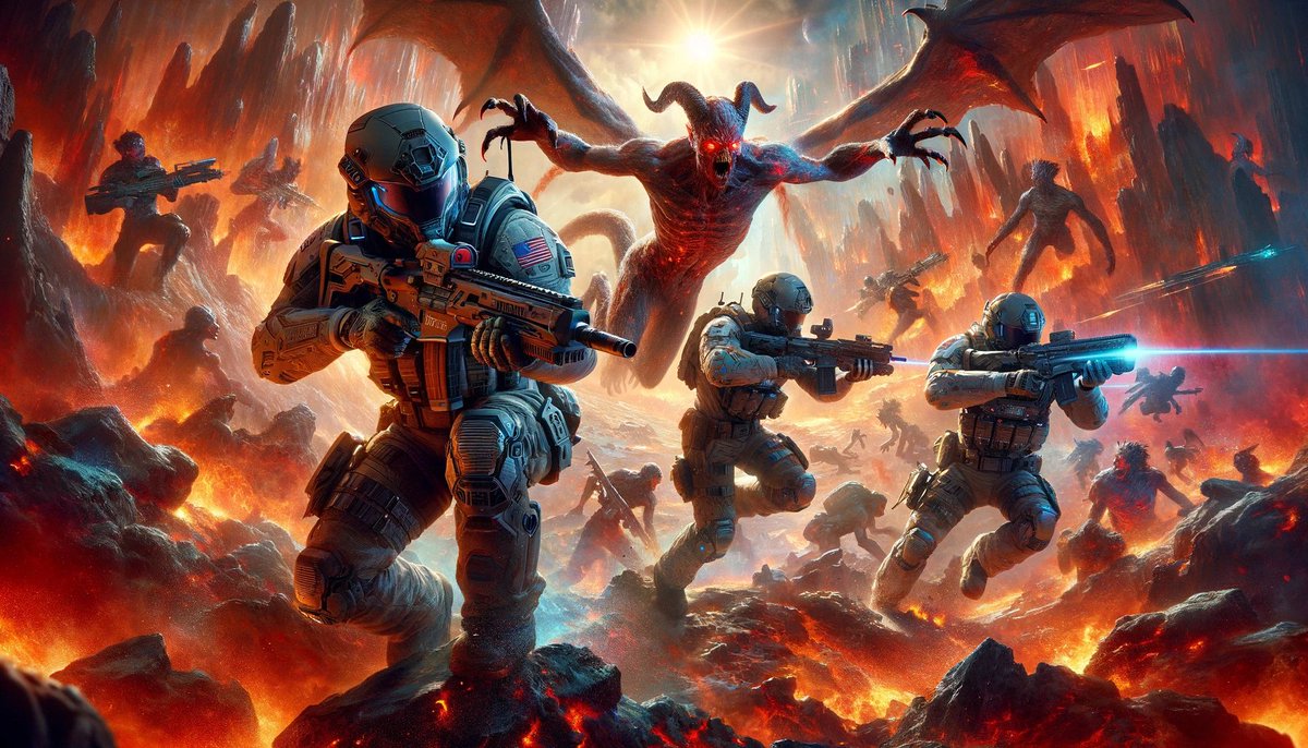 cine_codeAI's tweet photo. Hellgate: a secret team of U.S. operatives embarks on a high-stakes rescue mission into a hell-like alternate dimension. 
#ai #midjourney #digitalart #aiart #aiartwork #aiartcommunity #aiartist #aimovieart #scifiart #generatedart #cryptoart #nfts #design #artcollector #opensea https://t.co/QcZDGBssiE