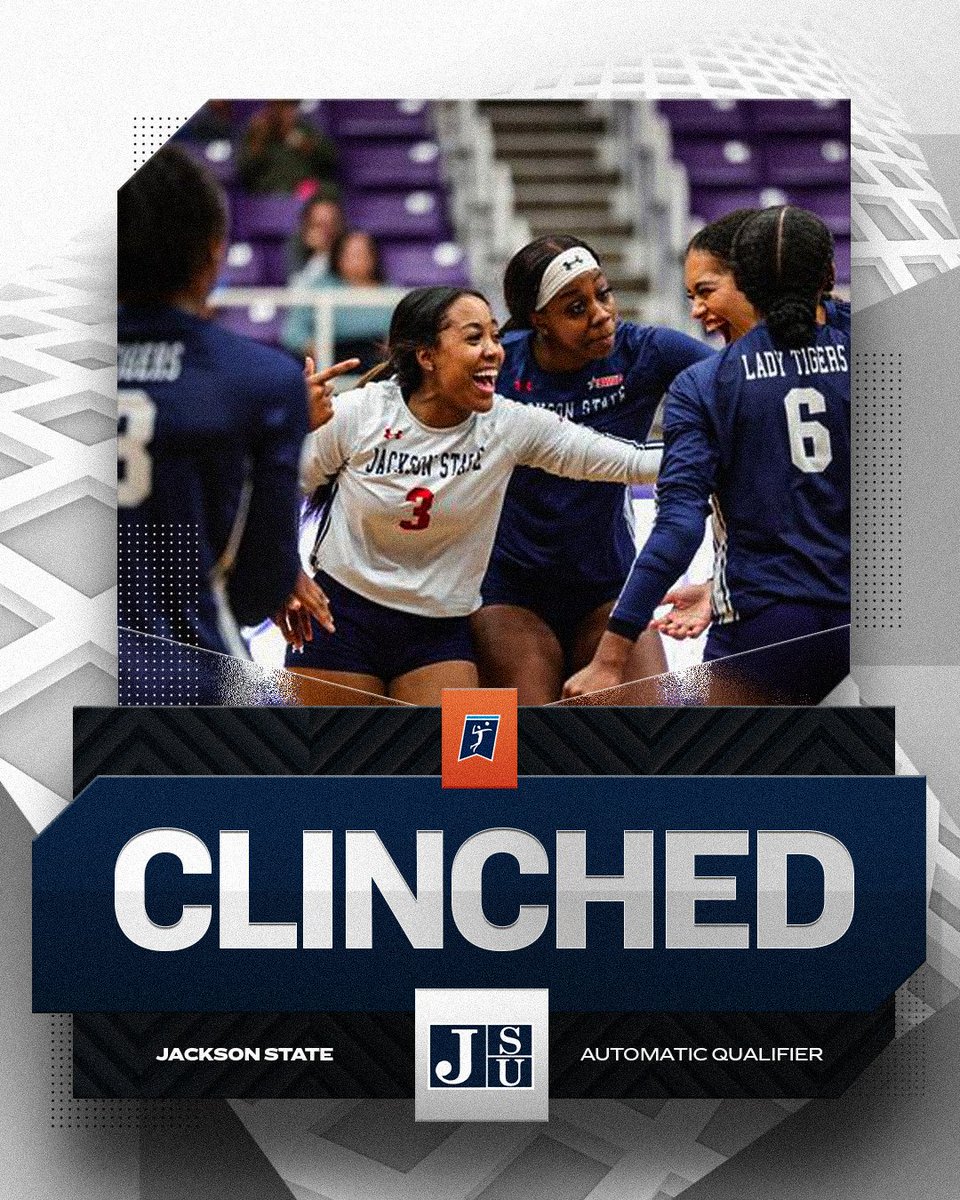 NCAAVolleyball's tweet photo. THE TIGERS EAT ‘EM UP🐯

In yet ANOTHER championship sweep today, @GoJSUTigersVB defeats Florida A&amp;M to claim @theswac title and AQ‼️

#NCAAWVB https://t.co/OLHmZYbH2F