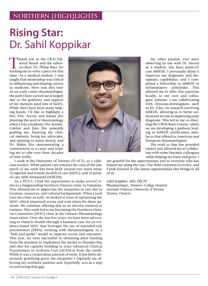 Maria Powell (@mariapowell_) on Twitter photo “As a medical student, I was taught that mentorship was critical in influencing and shaping careers in medicine. How true this was!”
Congratulations <a href="/sahilkoppikar/">Sahil Koppikar</a> on being named a rising star and for winning the early career rheumatologist award.
He is also a fantastic mentor. “As a medical student, I was taught that mentorship was critical in influencing and shaping careers in medicine. How true this was!”
Congratulations <a href="/sahilkoppikar/">Sahil Koppikar</a> on being named a rising star and for winning the early career rheumatologist award.
He is also a fantastic mentor.