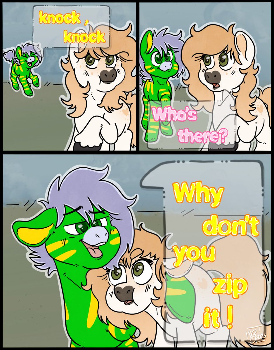 Corpsepicker's tweet photo. Tek teasing bean (he does this to me a lot and I always forget the punch line) #digitalart #MLP #mlpoc #pony #ponyoc #oc #comic #furry #furryoc #fursona #couple https://t.co/yZc2kN4CTw