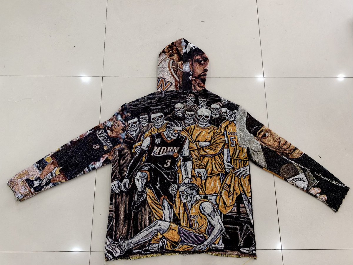 RealJtHolmes's tweet photo. ModernRockstars x BeSpecial⏳🎸

Allen Iverson knitted tapestry hoodie dropping soon🔥

Like this tweet if you want one😈 https://t.co/yw2Bc8a75u