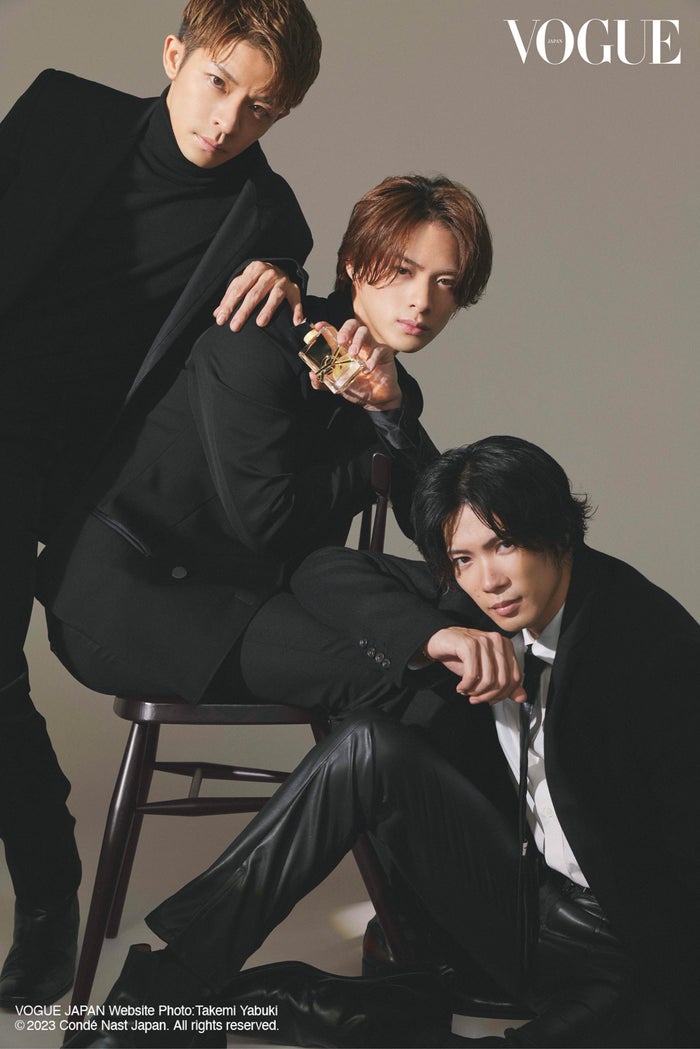 modelpress's tweet photo. Number_i平野紫耀・神宮寺勇太・岸優太「YSL」で“自由の香り”纏う✨

新たな挑戦も語る❗

🔻写真・記事詳細はこちら
https://t.co/0OL4rK055s

#NYLONJAPAN #平野紫��� #神宮寺勇太 #岸優太 #Number_i #ナンバーアイ #YSL #VOGUEJAPAN #YVESSAINTLAURENT https://t.co/I7qPfB4ese