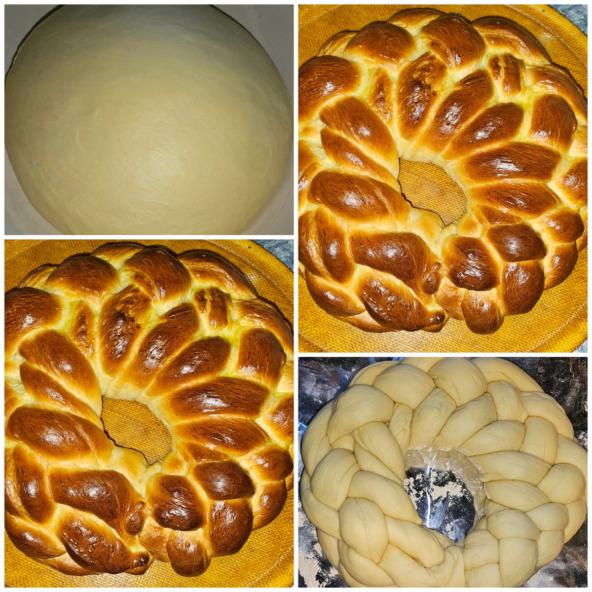 My practice brioche bread wreath for Thanksgiving.  Whatcha think? 
#AzrielsAcres 
#ArtisanBread 
#FoodDork