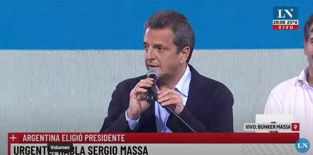 🚨 SERGIO MASSA: "ME COMUNIQUÉ CON MILEI Y LE FELICITÉ POR LA VICTORIA. ES EL PRESIDENTE QUE LA MAYORÍA ELIGIÓ"