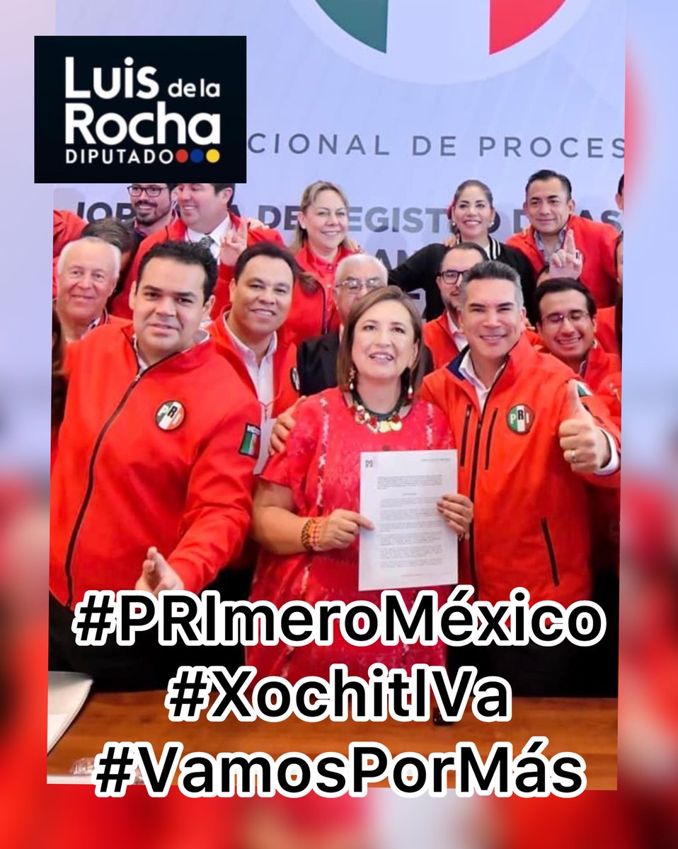 #ElPRIconXóchitl En el #FrenteAmplioPorMexico vamos en el rumbo correcto. #Vamosunidos, #VamosPorMás #DelaRocha #Diputado #Aliancista 🔴🔵🟡