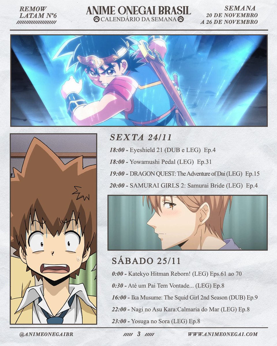 Anime Onegai Brasil on X: Prontos para mais uma semana de animes