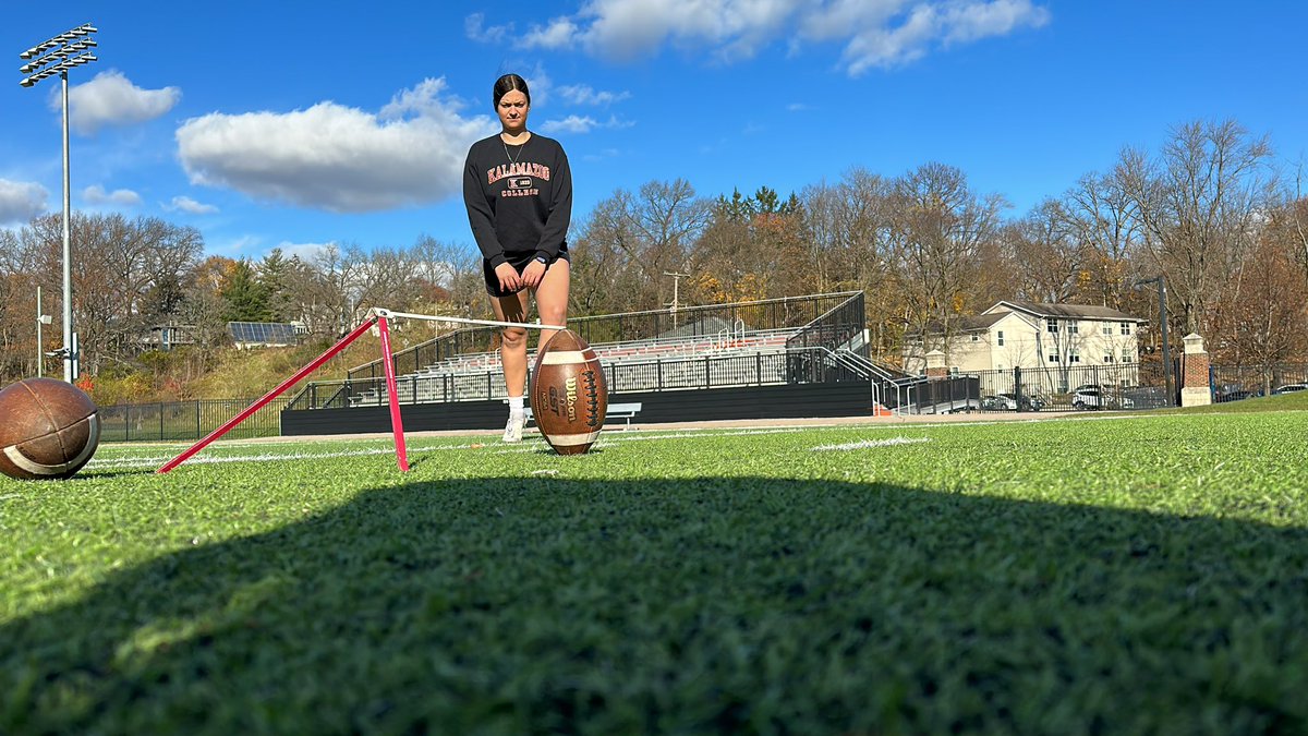 Tonight in <a href="/FOX17/">FOX 17</a>: Kalamazoo College kicker Madison Barch is believed to be the first woman to score a non-kicking point in a DIII football game! 

She shares her experience making history at K College and her message to other girls who want to play football!