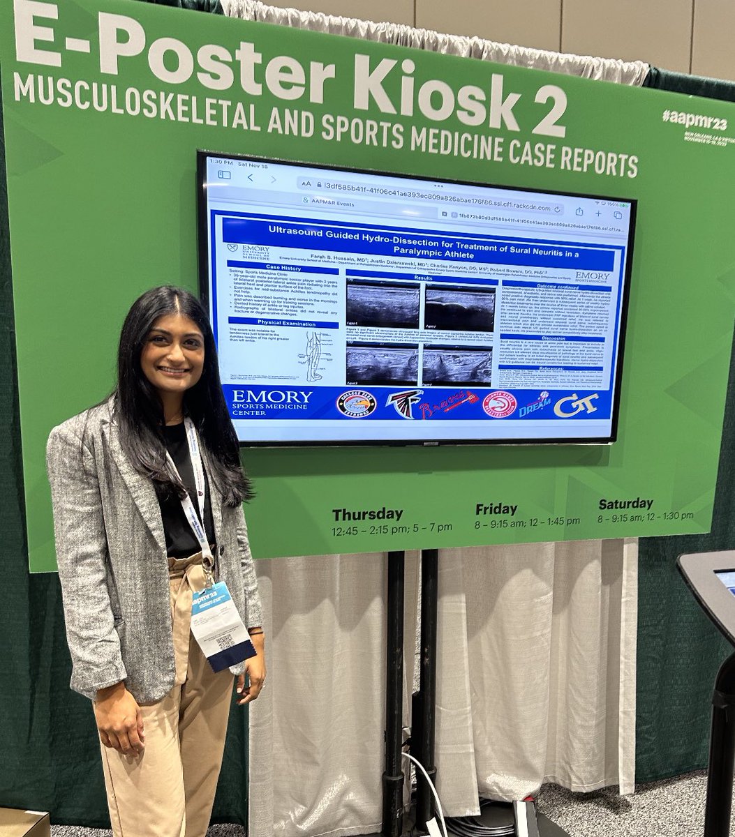 Charles Kenyon, DO, MS, CSCS (@c_kenyondo) on Twitter photo ⚽️🦿 Strong work at #AAPMR23 by future #SportsMed #Physiatry all-star <a href="/farah_huss/">Farah Hussain, MD</a> on US guided sural nerve hydrodissection in a Paralympic soccer athlete
<a href="/EmoryPMR/">Emory PM&R</a> <a href="/EmorySportsMed/">Emory Sports Medicine</a> <a href="/TheDrROBO/">Robby Bowers DO, PhD</a> ⚽️🦿 Strong work at #AAPMR23 by future #SportsMed #Physiatry all-star <a href="/farah_huss/">Farah Hussain, MD</a> on US guided sural nerve hydrodissection in a Paralympic soccer athlete
<a href="/EmoryPMR/">Emory PM&R</a> <a href="/EmorySportsMed/">Emory Sports Medicine</a> <a href="/TheDrROBO/">Robby Bowers DO, PhD</a>