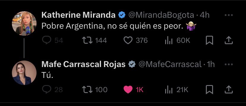 LatamBuzz's tweet photo. Marce (@nometiente2) lo publicó y no lo creí, pero busqué y es real. 

Mafe Carrascal es la puta ama. 🤣🤣@MafeCarrascal. 

Katherin Miranda, en tú cara. https://t.co/Kx9xP1IioL