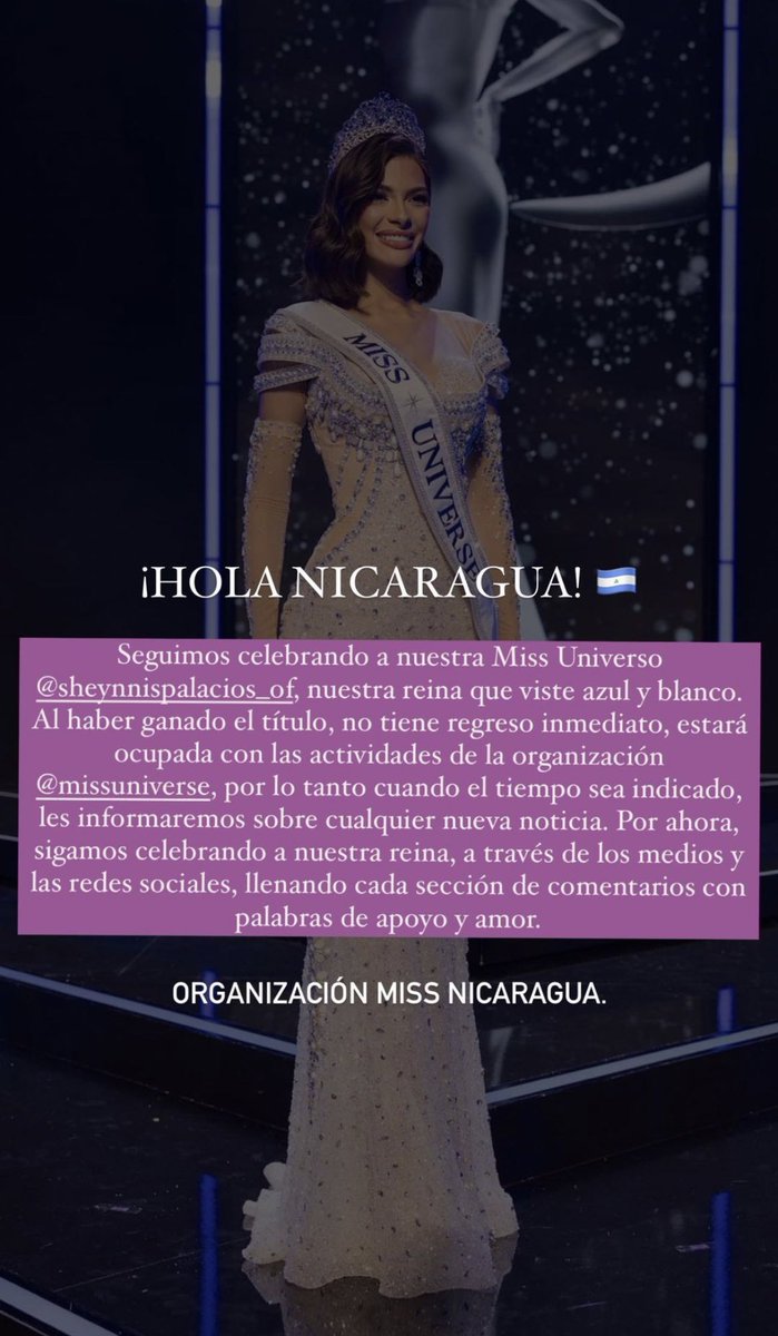 Comunicado Oficial
Org. #MissNicaragua