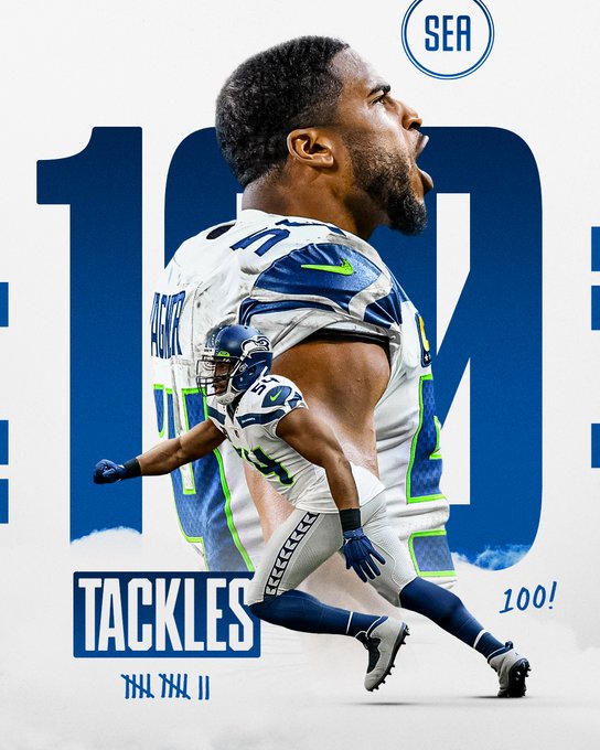 Bobby Wagner has registered 100+ tackles for the 12th straight season.