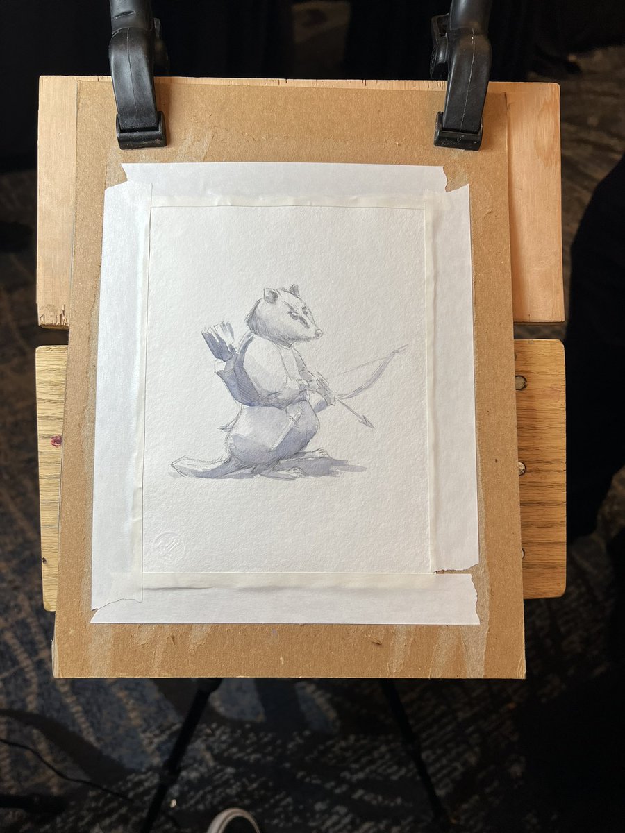 Sydney, a possum archer. My last live painting created at CTN expo this weekend. @ctnexpo #possum #watercolor #animalart #whimsicalart #fantasyart #archer