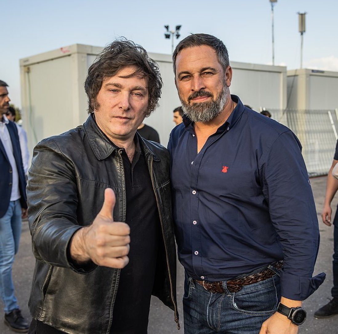 Hay gente a la que le jode mucho esta foto de Santiago Abascal con Javier Milei, por favor no la compartáis.