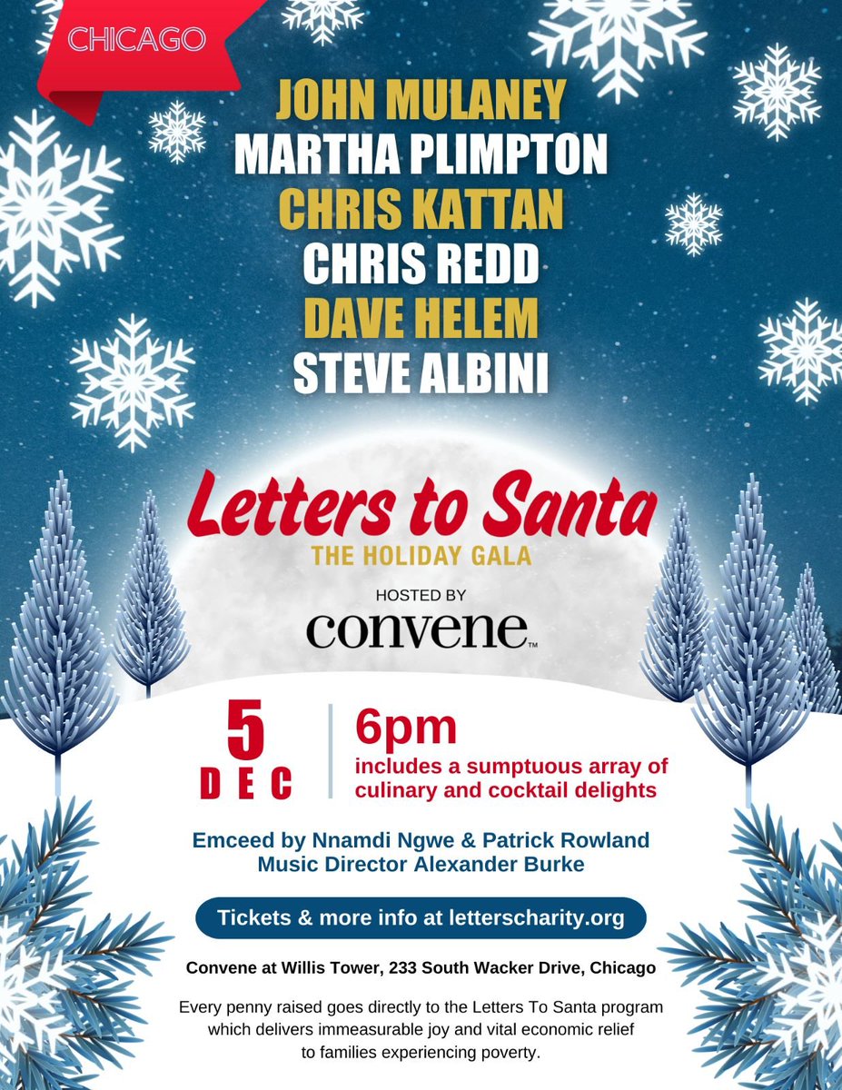 Posting one last time to share info about the Letters to Santa benefit show with John Mulaney Dec 5. Letters to Santa is the best thing I ever get to do and this show is how it raises funds, 100% of which go directly to poor families. letterscharity.org