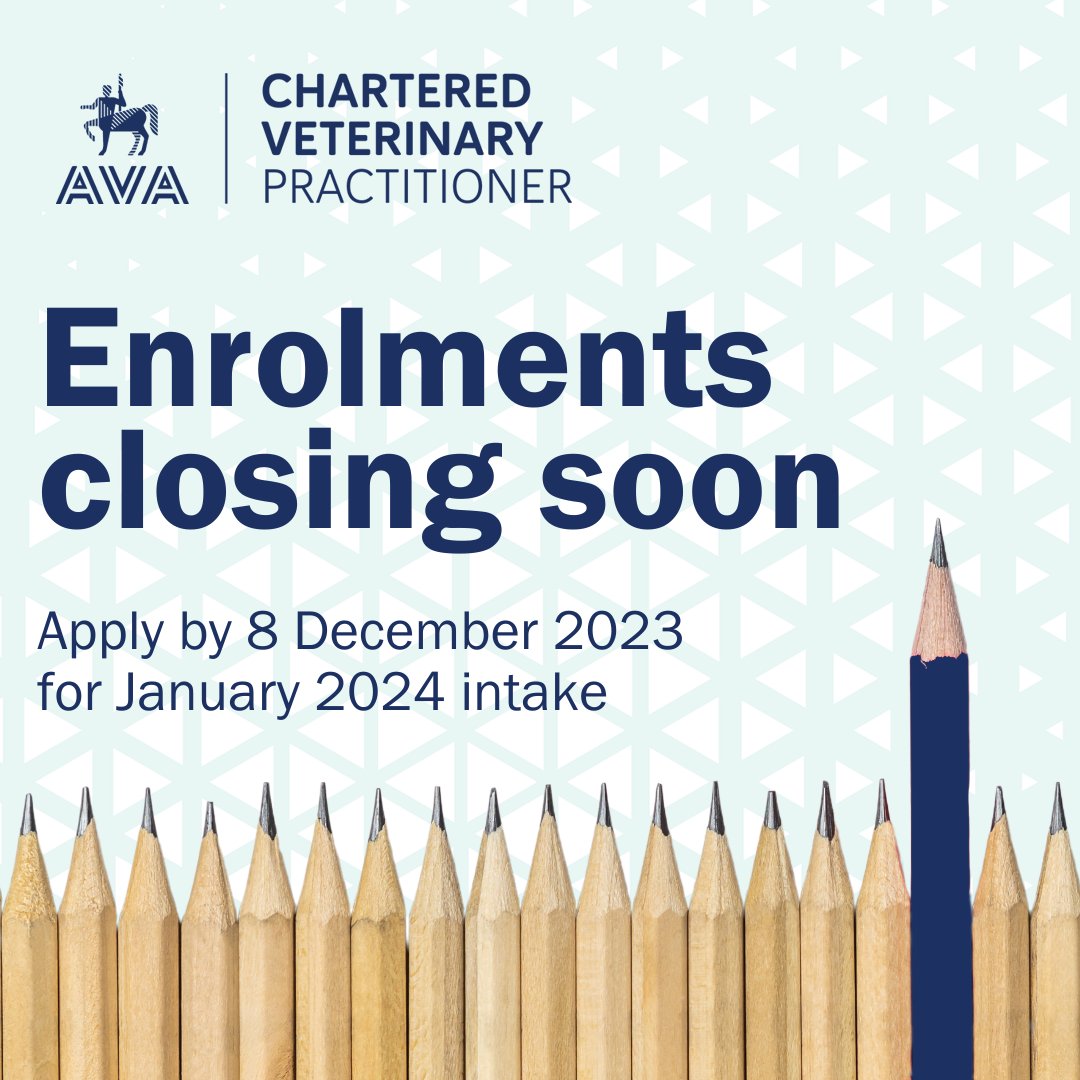 AustVetAssoc's tweet image. Secure your place in the 2024 AVA Chartered Veterinary Practitioner accreditation program.

With courses written by vets for vets, the AVA CVP is a mark of excellence for #smallanimalvets.

Apply now: ava.com.au/AVA-Chartered-…

#veterinaryeducation