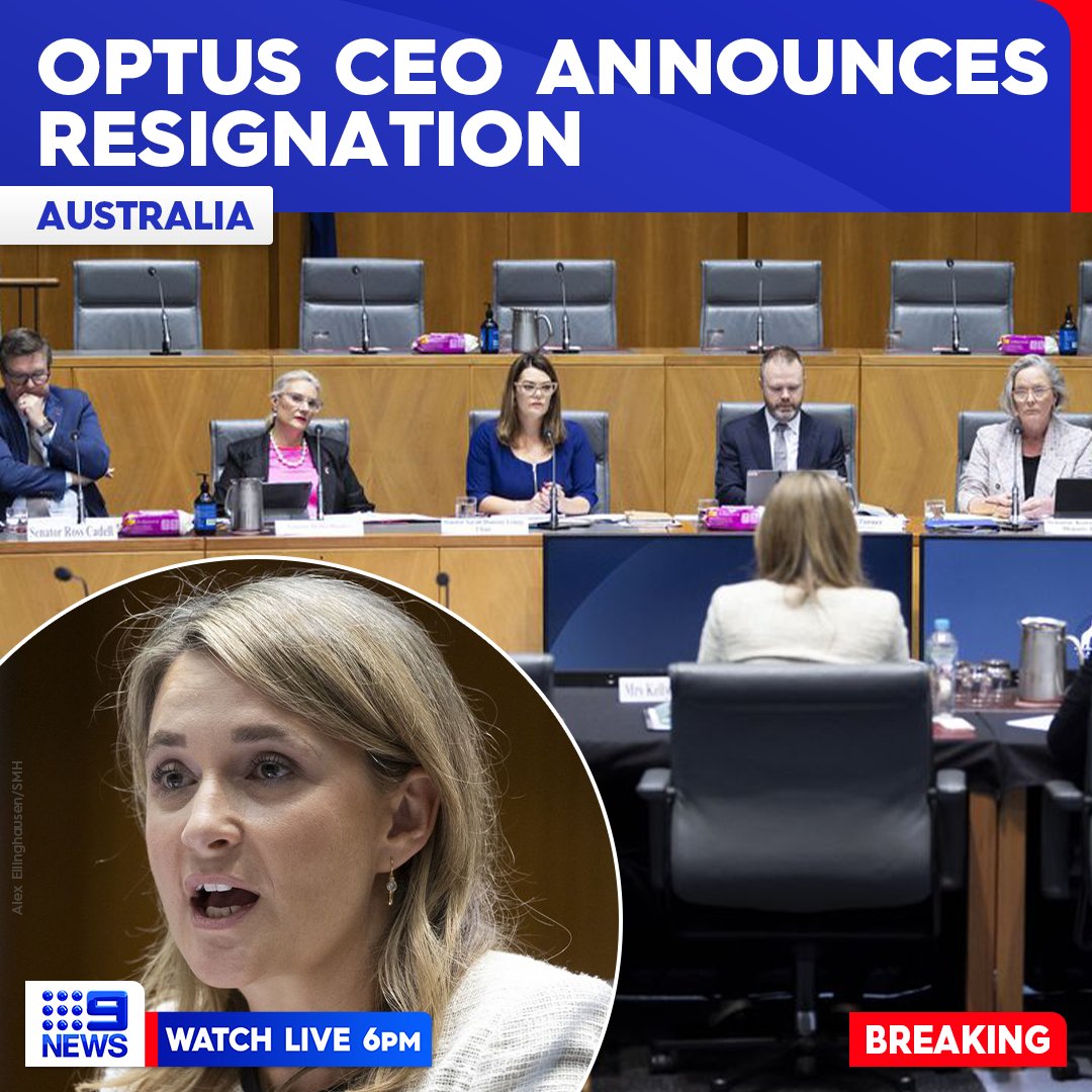 9NewsAUS's tweet photo. #BREAKING: Optus CEO Kelly Bayer Rosmarin has announced she is stepping down from the position, almost two weeks after a nationwide network outage. #9News

READ MORE: https://t.co/1ft70HhCqf https://t.co/DAoFK1Abn7