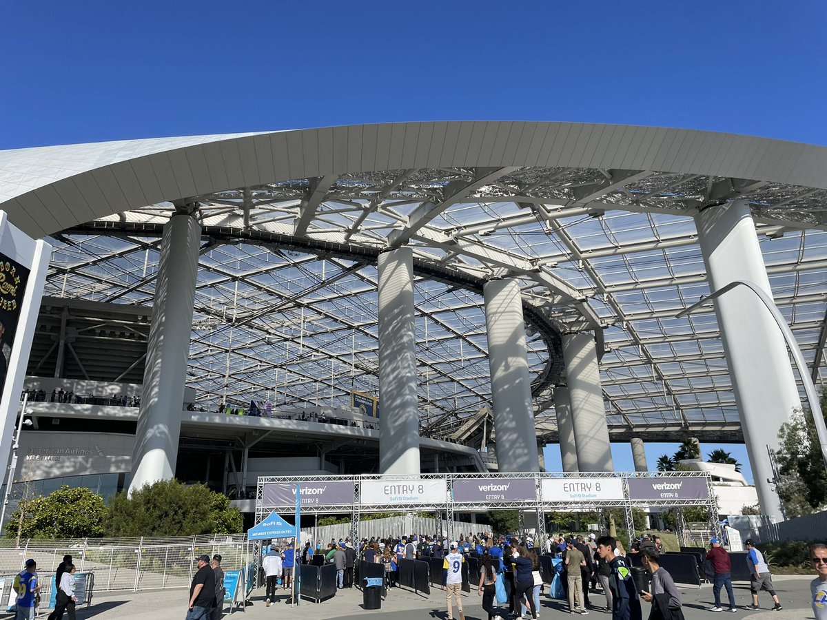 At Sofi with the team, guess what showed up from the Super Bowl!