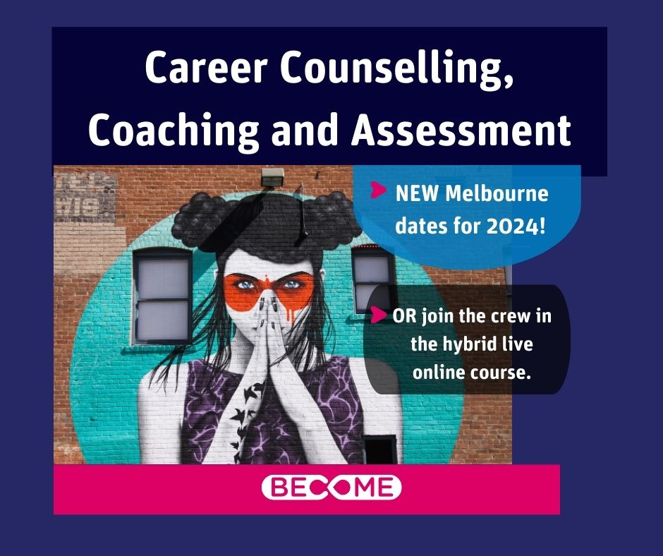 NEW Melbourne dates for the leading careers professional course! Join us immediately after the CDAA Conference 2024 for two days of intense learning together with BECOME and course instructor Dr Jim Bright, plus two live online seminars. Info&amp;tix: hubs.ly/Q029cswv0