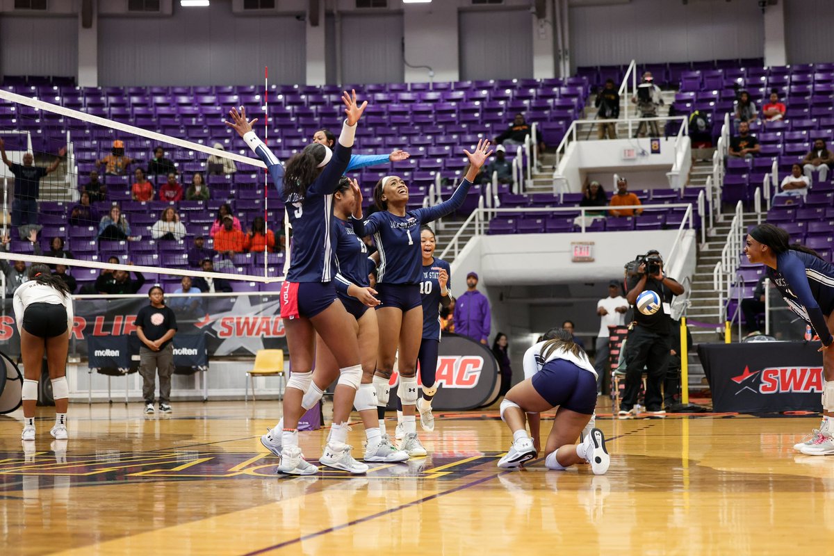 theswac's tweet photo. THE CHAMPS. 🏆🏐

Congratulations to the Jackson State Tigers (@GoJSUTigers) for claiming the 2023 SWAC Volleyball Tournament Title!

📸: @bposports 

#SWACVB | #BuildingChampionsForLife https://t.co/0jH7wf41pj