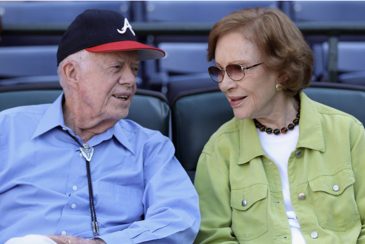prayers to #PresidentJimmyCarter who lost his beloved First Lady #RosalynnCarter Married for 77 years, a tireless advocate for #mentalhealth and <a href="/Habitat_org/">Habitat for Humanity</a> While I never got to hear them preach I was fortunate to have coffee with them when their grandson graduated from <a href="/DukeU/">Duke University</a>