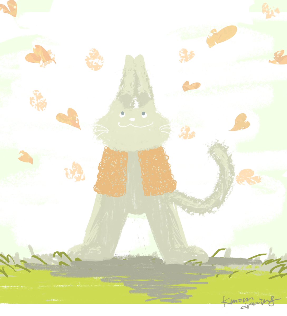 MomDrawing's tweet photo. おはようございます☀
寒くなってきたけど元気なヨガ猫です🧘
＃イラスト
＃illustration
＃AdobeFresco https://t.co/K4c7D80Foq