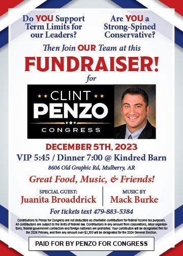jodyhinar's tweet photo. Join the #PenzoForCongress team! https://t.co/CSI4CQkfkP
#StrongConservative
#PenzoForThePeople
#ArkansasFirst https://t.co/jR5cqKGcTY