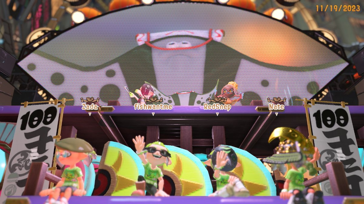 nuhtenick's tweet photo. Splatfest fun with friends (and randoms)
100x win w/ @realZada & Snep
#TeamHug #Splatoon3 #NintendoSwitch https://t.co/RbegVCLR5H