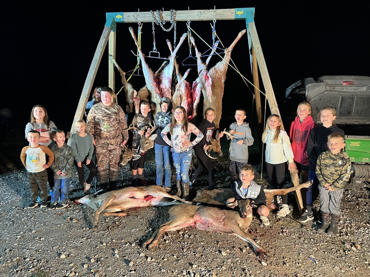 BucksofOhio's tweet photo. 🔥Check out this group of kids!! These youth hunters from Hancock County took 5 bucks and 4 does! Now that’s a hunting group and a deer camp memory that will last a lifetime! Amazing group of kids and one of our favorite pics of the year🔥. Congratulations kids!!! #HuntOhio https://t.co/EDptgrY4ZP