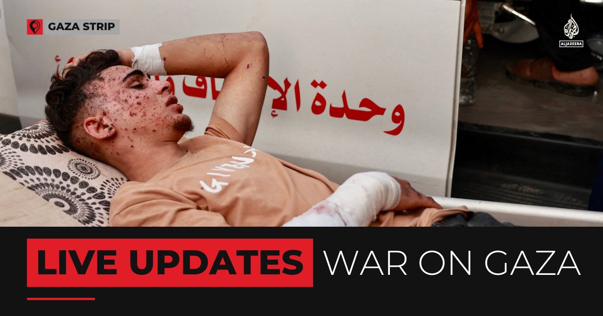 AJEnglish's tweet photo. Israel continues its bombardment of the Gaza Strip, worsening the humanitarian crisis.

🔴 Follow our LIVE coverage: https://t.co/Ah9dMQC6Or https://t.co/fvhWSdYutu