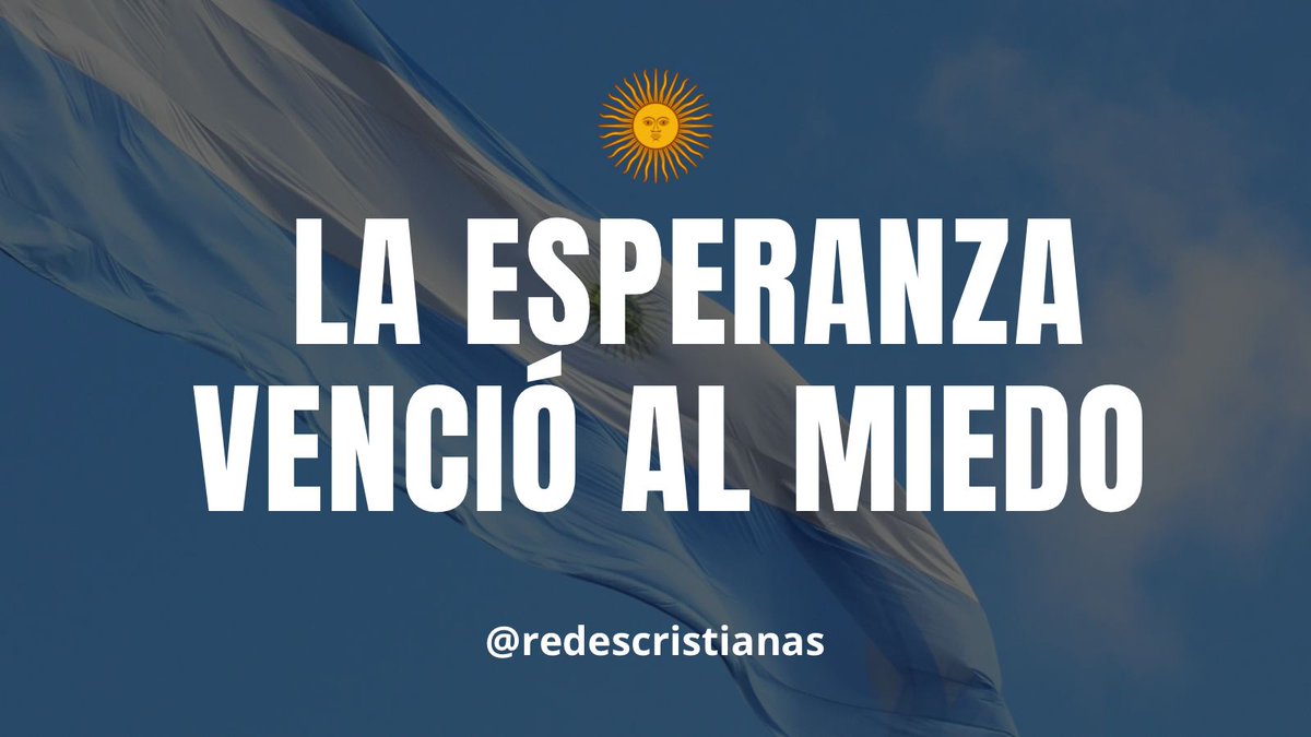 RSCristianas's tweet photo. Oramos por @JMilei, nuevo presidente electo.
¡Dios bendiga a Argentina! https://t.co/JW6FH8TQzp