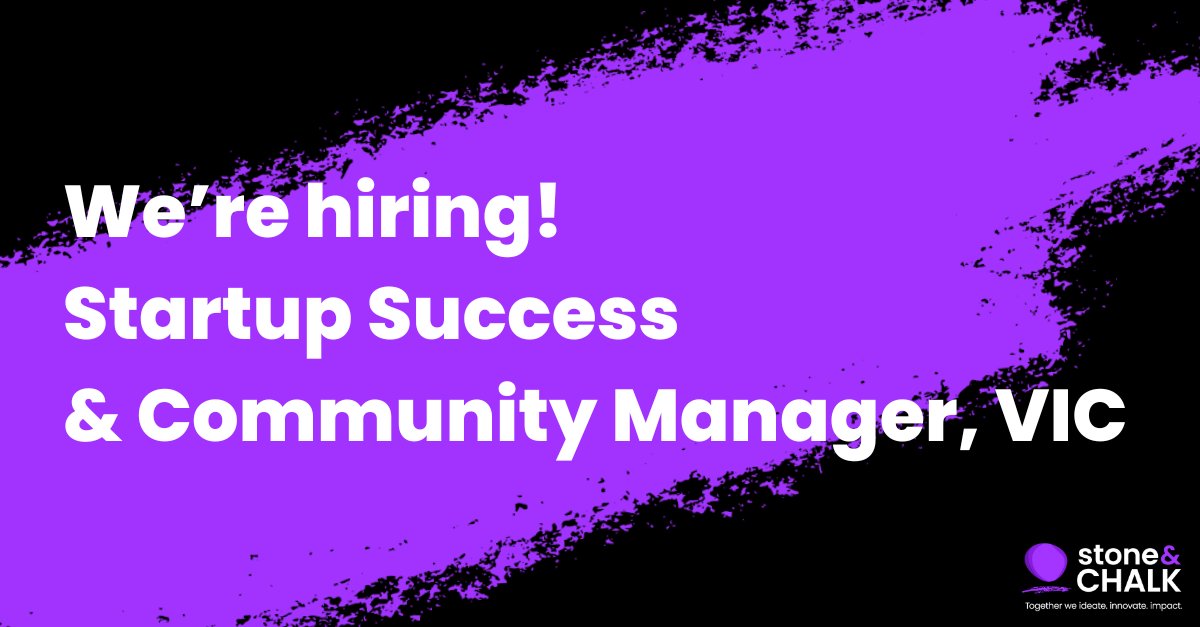 Are you looking to work with some of the most innovative founders in the country? We're looking for a Startup Success and Community Manager, VIC. If you're a master of communication and have experience in building communities, join our vibrant team: hubs.ly/Q029nprh0