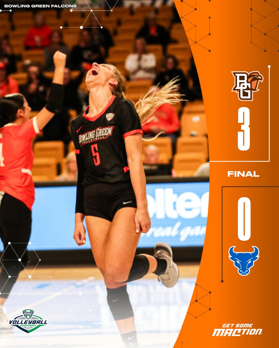 BG's heading back to the 'SHIP 🤩

The Falcons take down Buffalo to clinch their fifth straight championship appearance!

<a href="/BGSUVolleyball/">BGSU Volleyball</a> | #MACtion