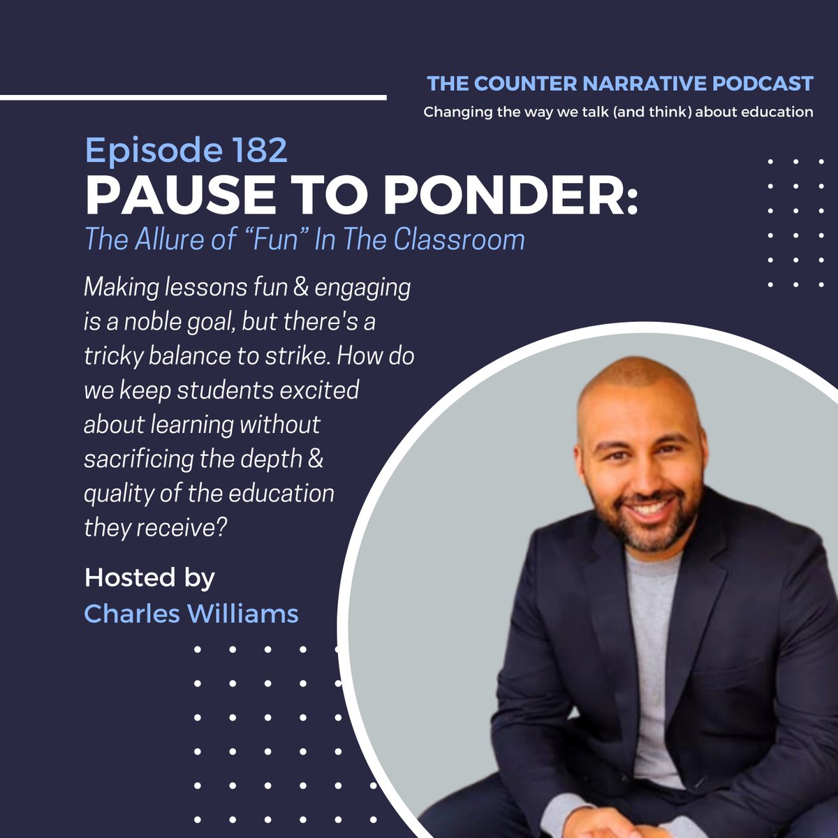 TheCNPodcast's tweet photo. Ep. 182
#PauseToPonder

Making lessons fun &amp; engaging is a noble goal, but there's a tricky balance to strike. How do we keep students excited about learning without sacrificing the depth &amp; quality of the education they receive?
🟢https://t.co/bXNUI2lQQ0
🍎https://t.co/nwKT7fWTkf https://t.co/VDAwXlUB5d