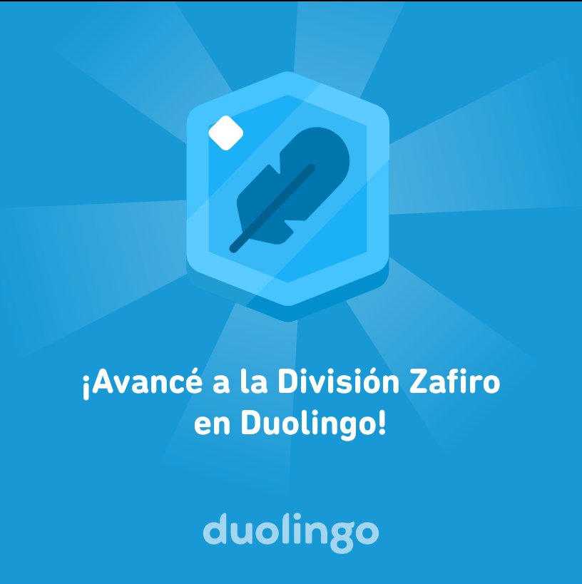 Socoplast's tweet photo. ¡Avancé a la División Zafiro en Duolingo! https://t.co/eKxTRu6NpJ