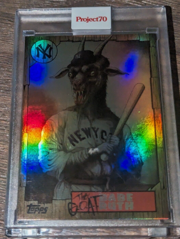 PardeeBetts's tweet image. eBay auction with one hour left: 
ebay.com/itm/2045351681…
Topps Project 70 Babe Ruth by Alex Pardee GOAT #666 Rainbow Foil 🌈 #08/70 😈