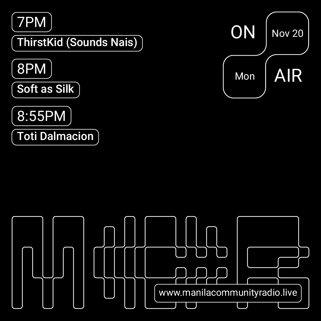 mcradio_live's tweet photo. This evening, MCR takes over Refuge Worldwide. Sounds Nais delivers a variety of Filipino music. Soft as Silk follows up with their signature palette of bass and breaks, while Toti Dalmacion delivers a master class on house music. #MCR #ManilaCommunityRadio #RefugeWorldwide https://t.co/SjYRA42hhH