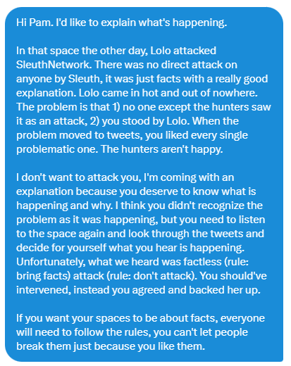 MasaSpalatin's tweet photo. This is the original DM I sent to Pam. She knew exactly what the problem was but chose to ignore it. https://t.co/a9TuH1wEZc