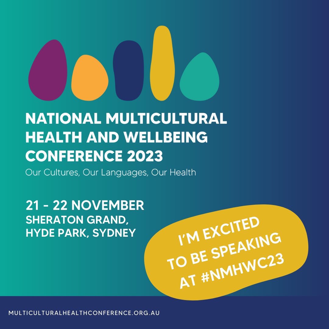 Looking forward to ++ new learning at the inaugural National #MulticulturalHealth &amp; Wellbeing conference… <a href="/CALD_Health/">Australian Multicultural Health Collaborative</a>⁩ ⁦<a href="/iFECCA/">FECCA</a>⁩ 

Tomorrow I’m presenting re #slpeeps working with interpreters to support people with acquired communication disorders. ⁦