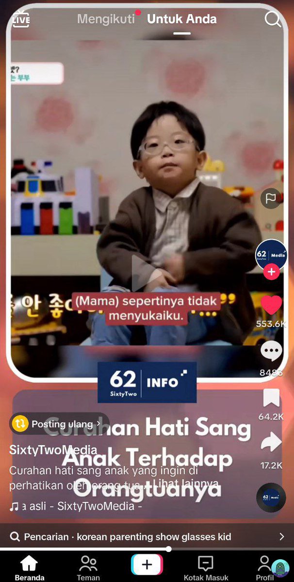 💚 pagi2 dh buat mewek aje😢. Kalian kudu liat ini ges sedih bgt dia curhat ttg ortunya yg g merhatiin dia ga kuat pas denger suaranya woi😭