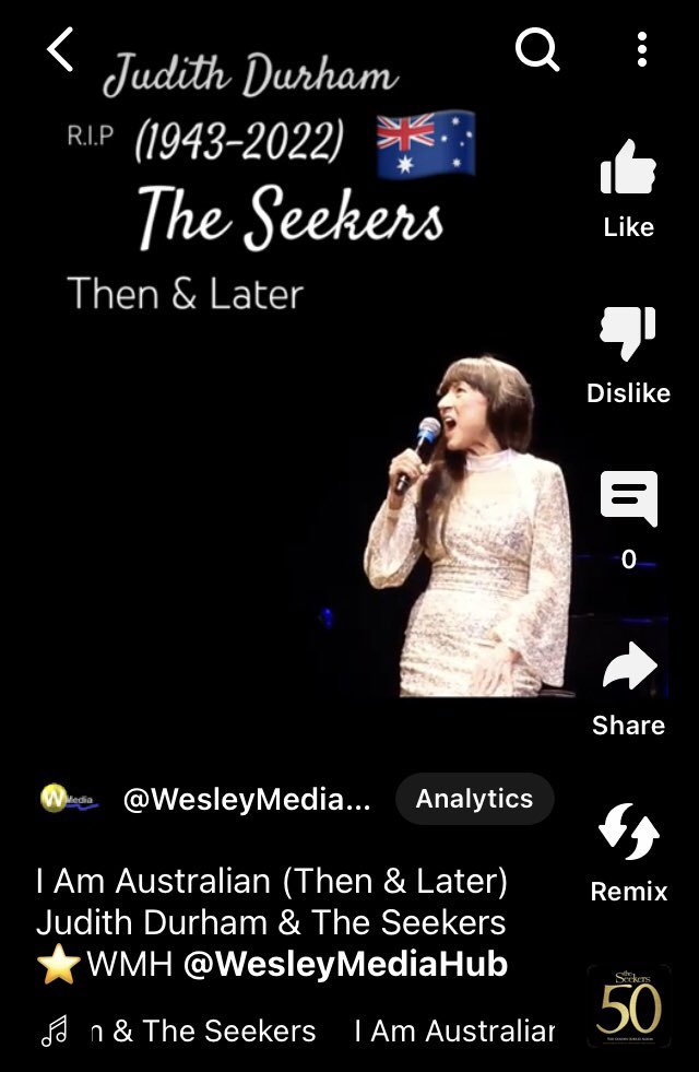 Wesley Media Hub 🇦🇺 Visit us⭐️Tap youtube.com/@WesleyMediaHub New video! “I Am Australian” 🇦🇺 Judith Durham (R.I.P) & The Seekers (Then & Later) ⭐️Tap youtube.com/shorts/cKu8O36…