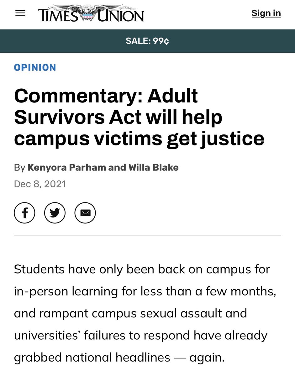 This was the #OpEd piece I co-wrote about the #AdultSurvivorsAct in NY as a means to help it get passed. And it did pass (due to the insightful and persistent leaders of this legislation. I’m grateful to have had a small role in its success). This is the legislation that Cassie