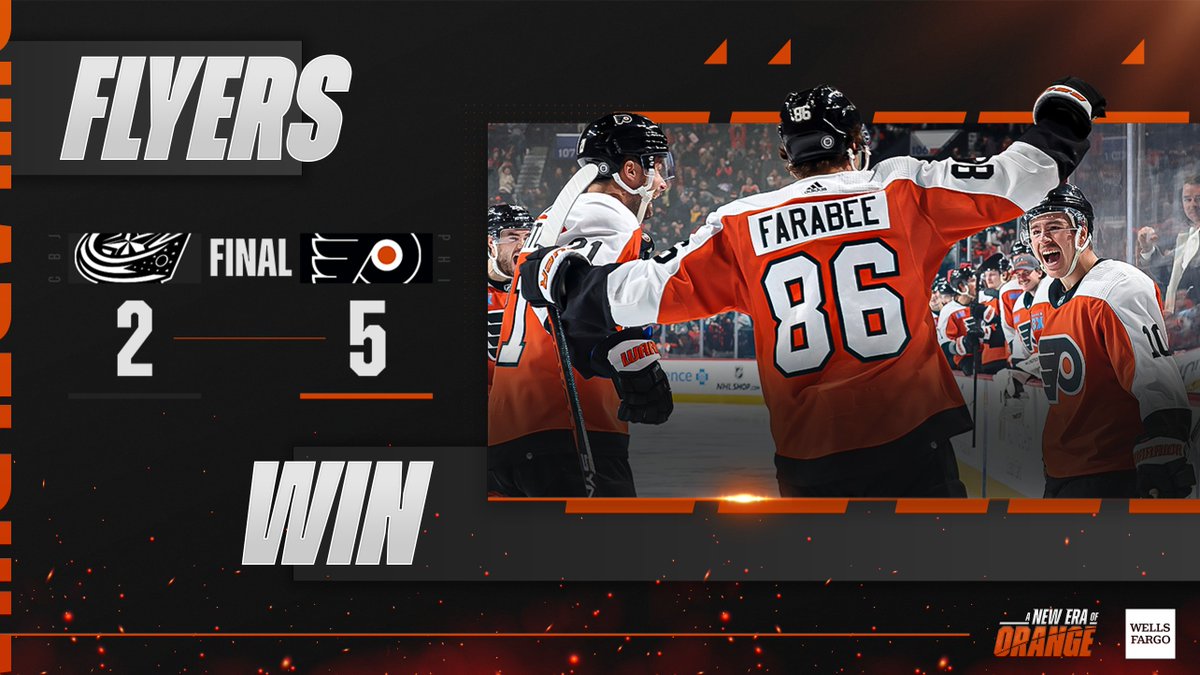 🔶 FLYERS WIN 🔶

That’s FIVE straight victories.

#CBJvsPHI | <a href="/WellsFargo/">Wells Fargo</a>