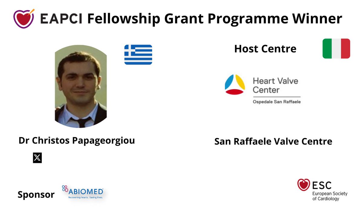 EAPCIPresident (@eapcipresident) on Twitter photo 🏆Congratulations to Dr Christos Papageorgiou #EAPCI Fellowship Grant Programme Winner 🏆
#EAPCI Education and Training Grants provide specialised education and training in Interventional Cardiology in a centre of excellence
Presented today at #PCRLV 2023
<a href="/tk_rudolph/">Tanja Rudolph</a> <a href="/JEscaned/">Javier Escaned</a> 🏆Congratulations to Dr Christos Papageorgiou #EAPCI Fellowship Grant Programme Winner 🏆
#EAPCI Education and Training Grants provide specialised education and training in Interventional Cardiology in a centre of excellence
Presented today at #PCRLV 2023
<a href="/tk_rudolph/">Tanja Rudolph</a> <a href="/JEscaned/">Javier Escaned</a>